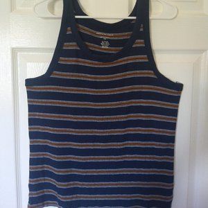 American Eagle Blue and Yellow Striped Tank Top, size XL